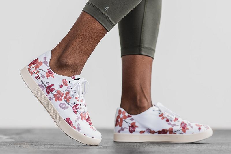 Pink Nobull Cherry Blossom Canvas Women's Trainers | CA Y1942X